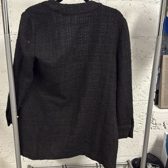 Zara Black Cardigan Heavy Sweater with Relaxed Silhouette Gold Button Size Large - Picture 4 of 4